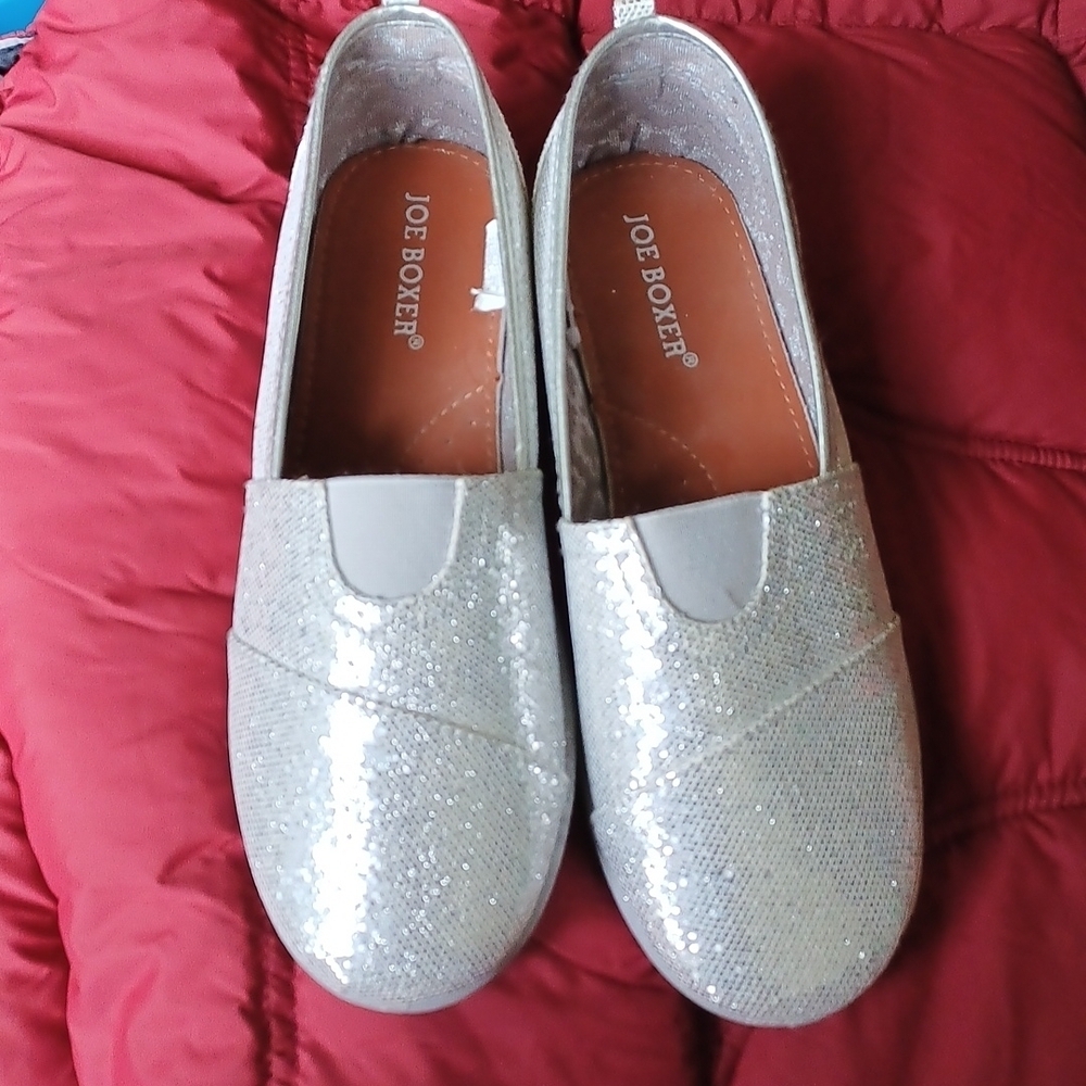 Joe Boxer Glitter Slip-on Shoes, 37.5 (7 Women, 5 Big Girls), New
